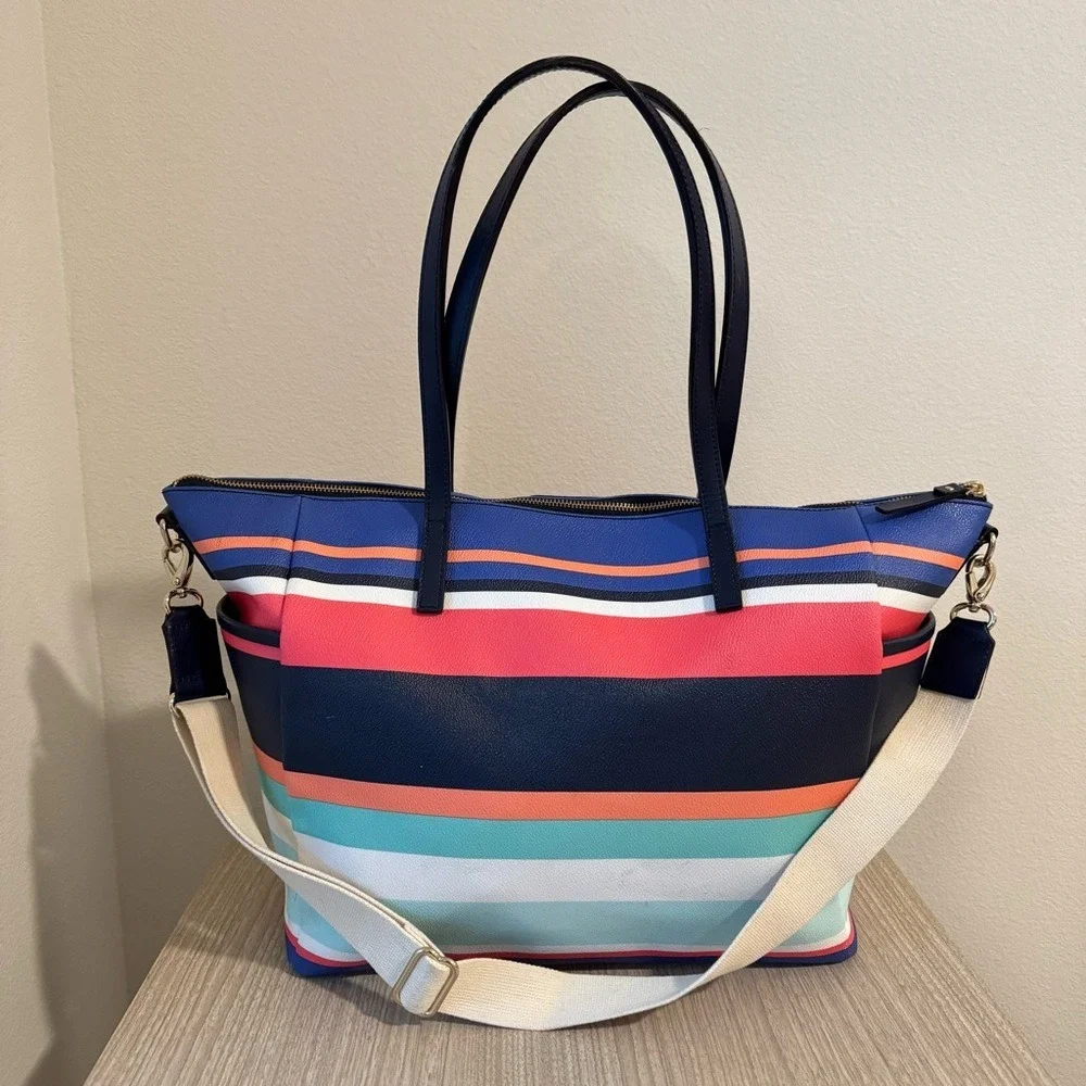 Kate Spade Laurel Way Striped Beach Tote Shoulder Baby Diaper Bag  Multicolor